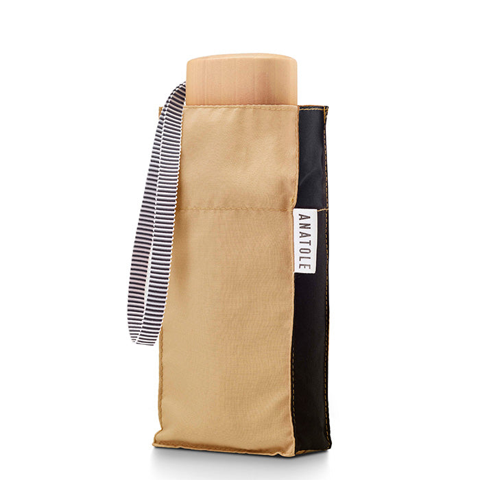 ANATOLE FOLDING COMPACT UMBRELLA -TWO TONE