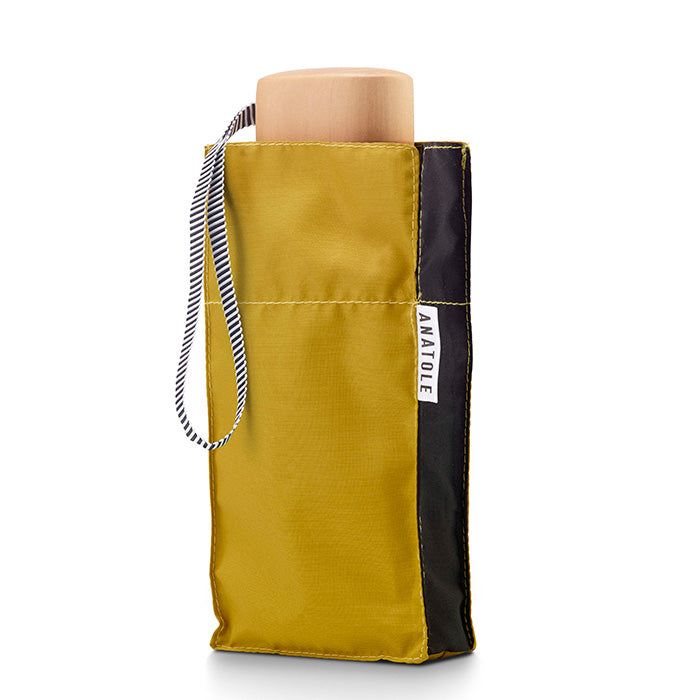ANATOLE FOLDING COMPACT UMBRELLA -TWO TONE