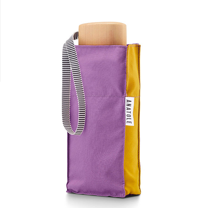 ANATOLE FOLDING COMPACT UMBRELLA -TWO TONE