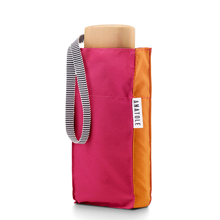 ANATOLE FOLDING COMPACT UMBRELLA -TWO TONE