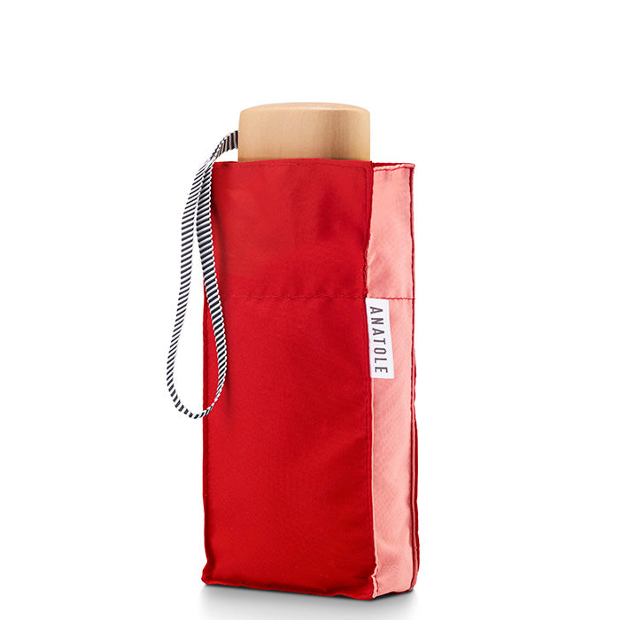 ANATOLE FOLDING COMPACT UMBRELLA -TWO TONE