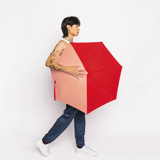 ANATOLE FOLDING COMPACT UMBRELLA -TWO TONE