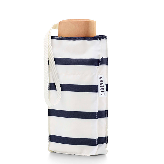 ANATOLE FOLDING COMPACT UMBRELLA -STRIPES