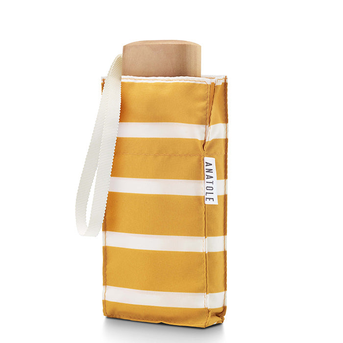 ANATOLE FOLDING COMPACT UMBRELLA -STRIPES
