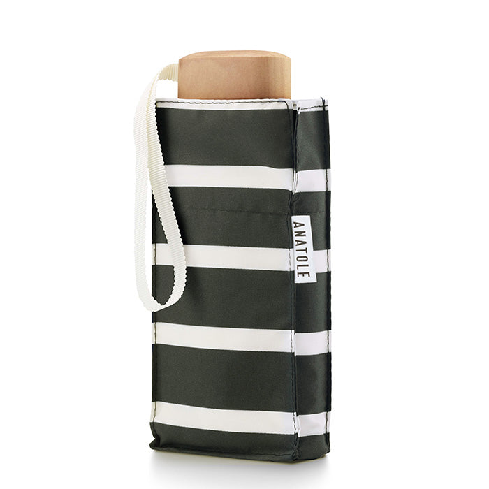 ANATOLE FOLDING COMPACT UMBRELLA -STRIPES