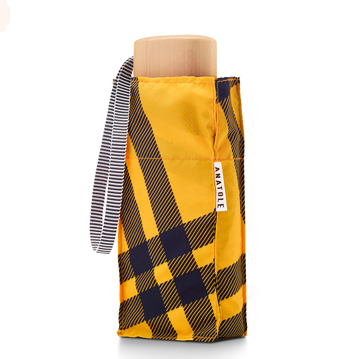 ANATOLE FOLDING COMPACT UMBRELLA -TWEED