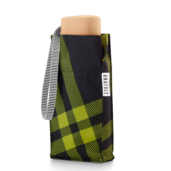 ANATOLE FOLDING COMPACT UMBRELLA -TWEED