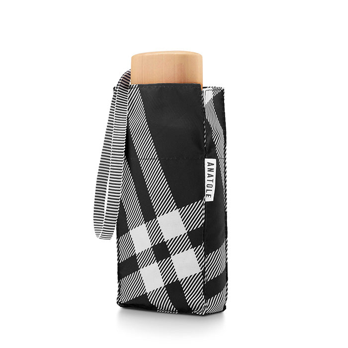 ANATOLE FOLDING COMPACT UMBRELLA -TWEED