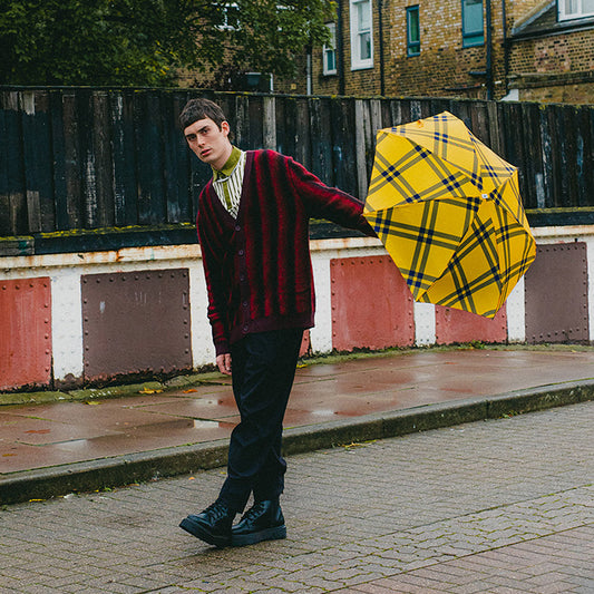 ANATOLE FOLDING COMPACT UMBRELLA -TWEED