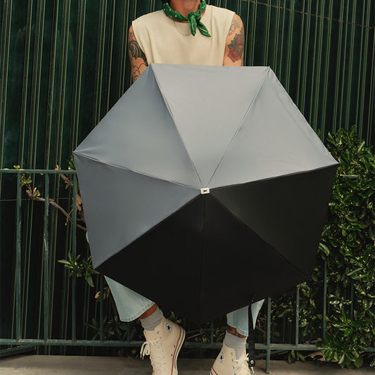 ANATOLE UV PROTECTION FOLDING COMPACT UMBRELLA -TWO TONE