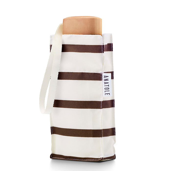 ANATOLE FOLDING COMPACT UMBRELLA -STRIPES