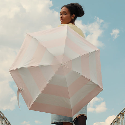 ANATOLE UV PROTECTION FOLDING COMPACT UMBRELLA -LARGE STRIPE