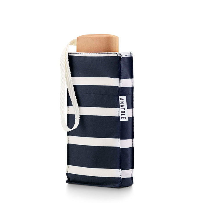 ANATOLE FOLDING COMPACT UMBRELLA -STRIPES