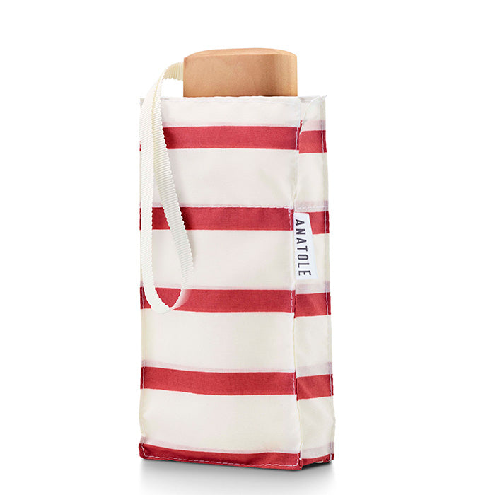 ANATOLE FOLDING COMPACT UMBRELLA -STRIPES