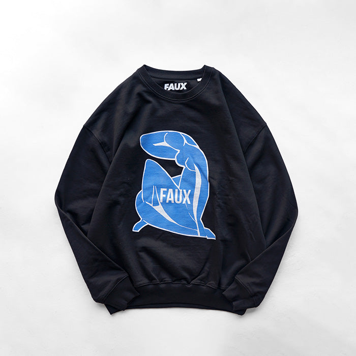 ATELIER AMELOT PRINT SWEAT -BLACK