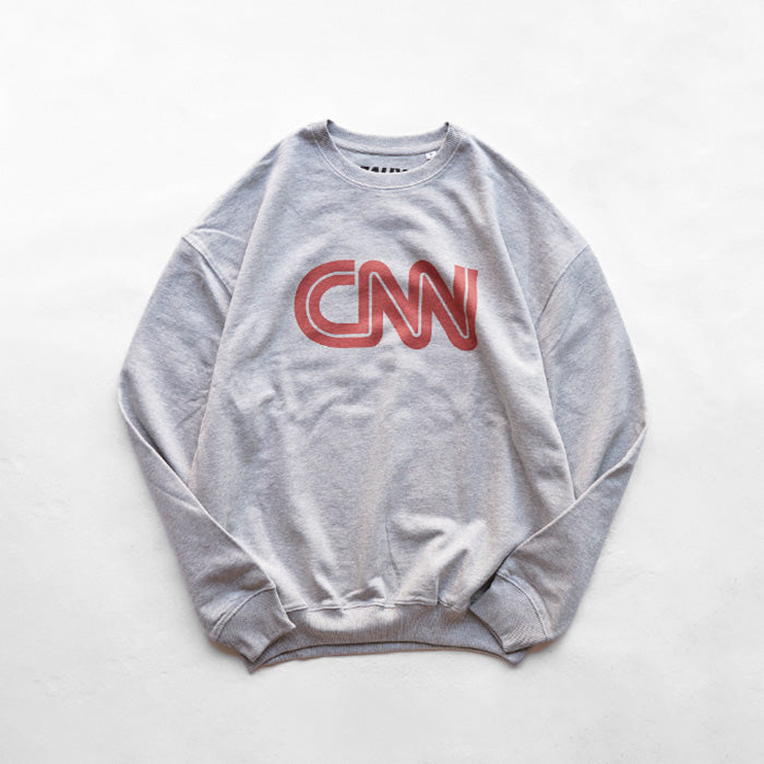 FAUX PRINT SWEAT -HEATHER GREY