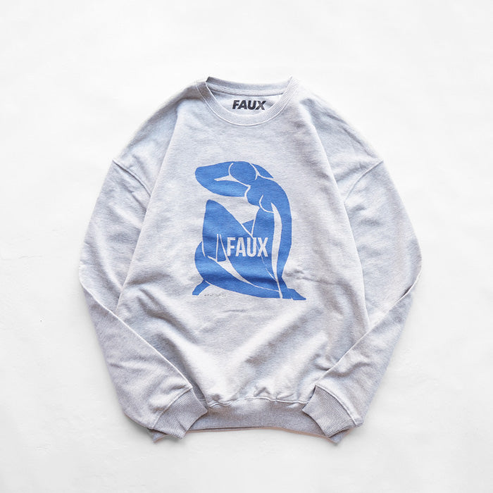 ATELIER AMELOT PRINT SWEAT -HEATHER GREY