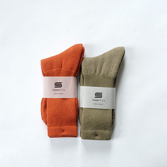 CONNECT/S ORGANIC COTTON PILE CREW SOCKS