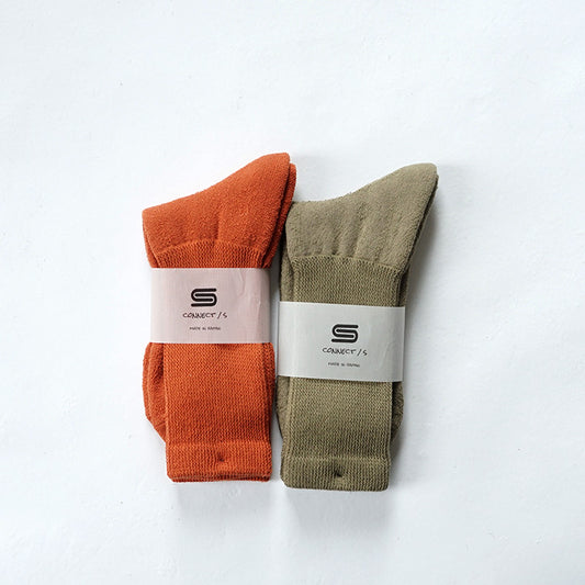 CONNECT/S ORGANIC COTTON PILE CREW SOCKS