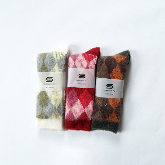 CONNECT/S NAPPING PILE DIA JACQUARD CREW SOCKS
