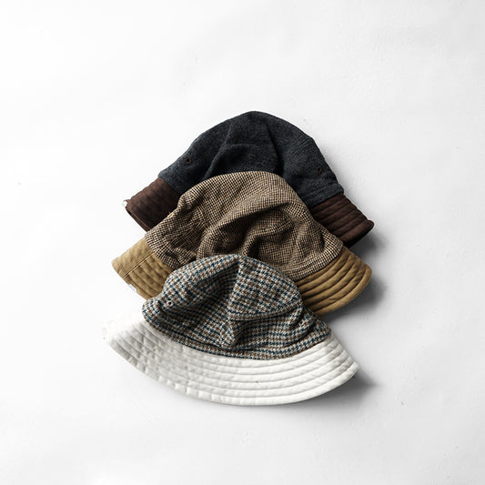 DECHO CHECK & MOLESKIN BUCKET HAT