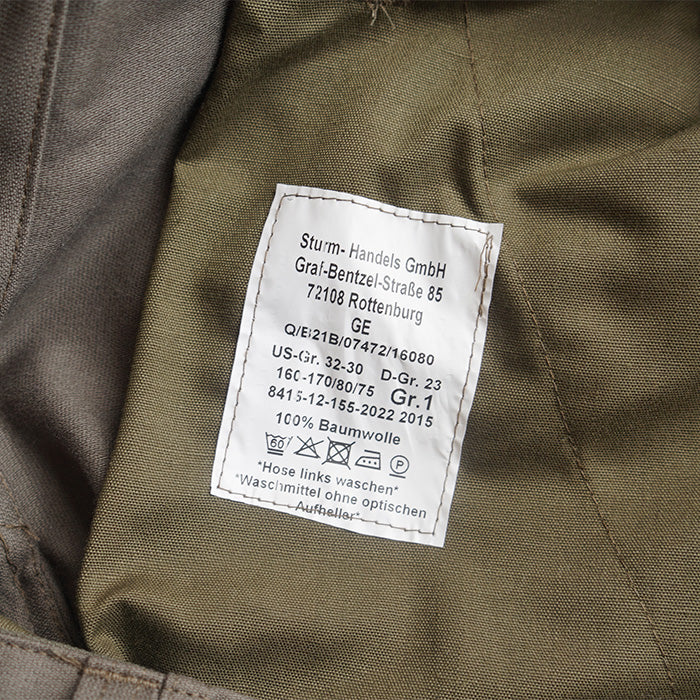 DEAD STOCK GERMAN ARMY MOLESKIN CARGO PANTS -OLIVE