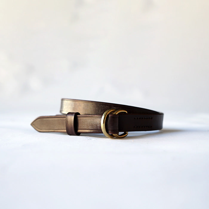 HERALDIC BELTS 3/4inch DOUBLE RING LEATHER BELT