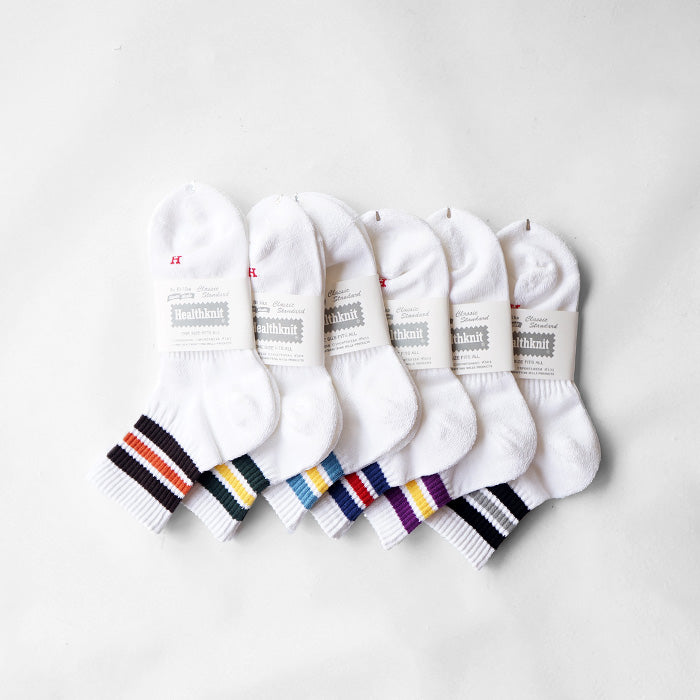 Healthknit 和紙配色3本ラインソックス