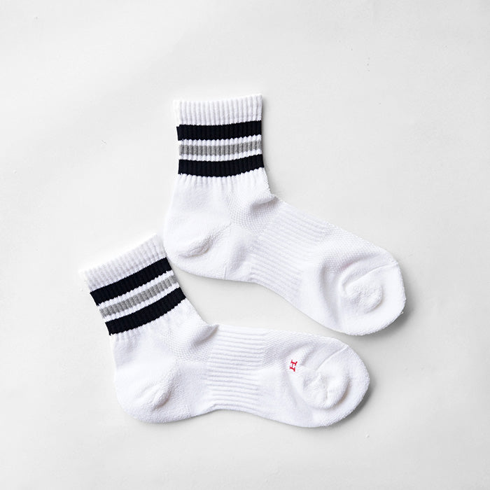 Healthknit 和紙配色3本ラインソックス