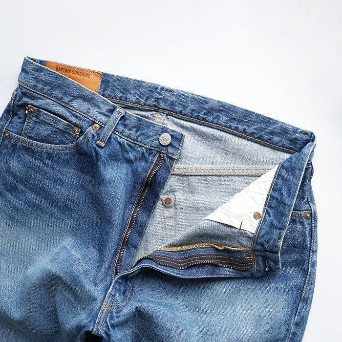 KAPTAIN SUNSHINE 5P Zipper Front Denim Pants - INDIGO VINTAGE WASH