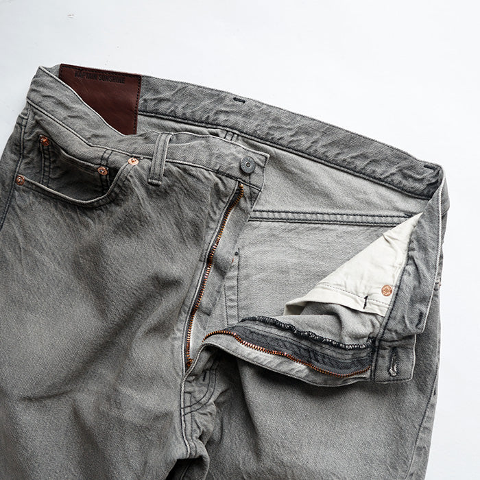 KAPTAIN SUNSHINE 5P Zipper Front Denim Pants - BLACK VINTAGE WASH