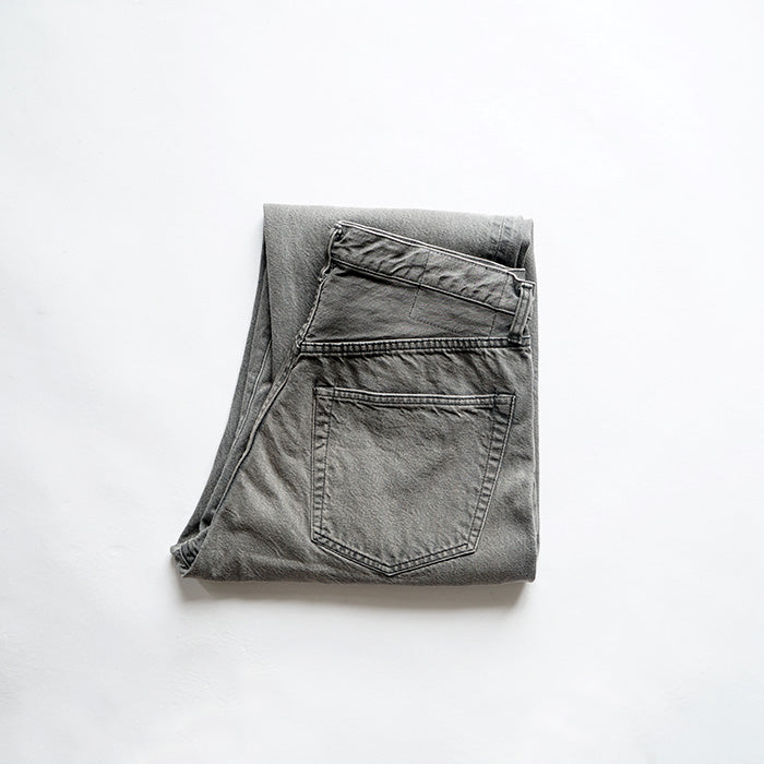 KAPTAIN SUNSHINE 5P Zipper Front Denim Pants - BLACK VINTAGE WASH