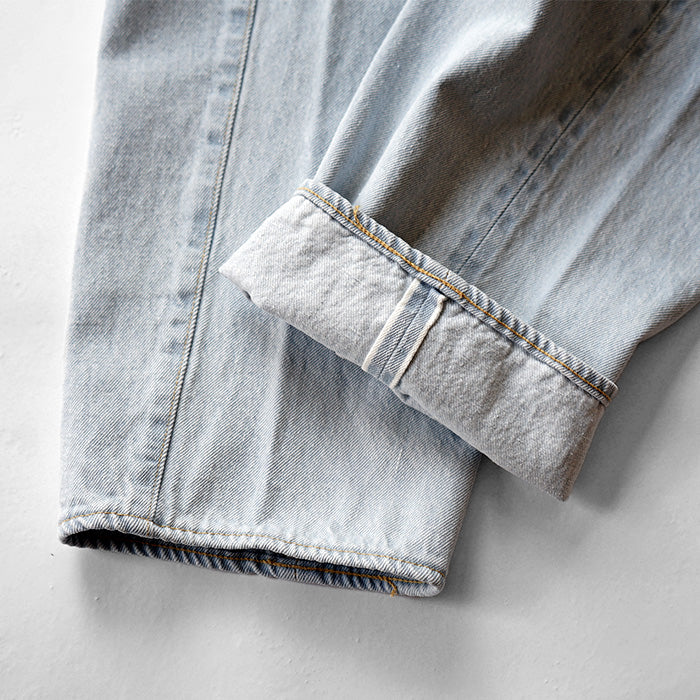 KAPTAIN SUNSHINE 5P Zipper Front Denim Pants - INDIGO ICE WASH