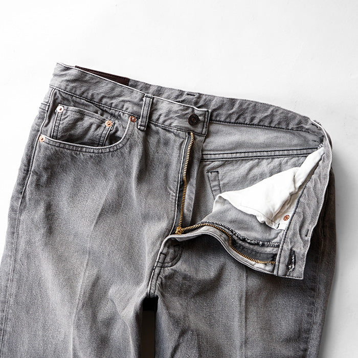 KAPTAIN SUNSHINE Skate Shoecut Denim Pants -BLACK VINTAGE WASH
