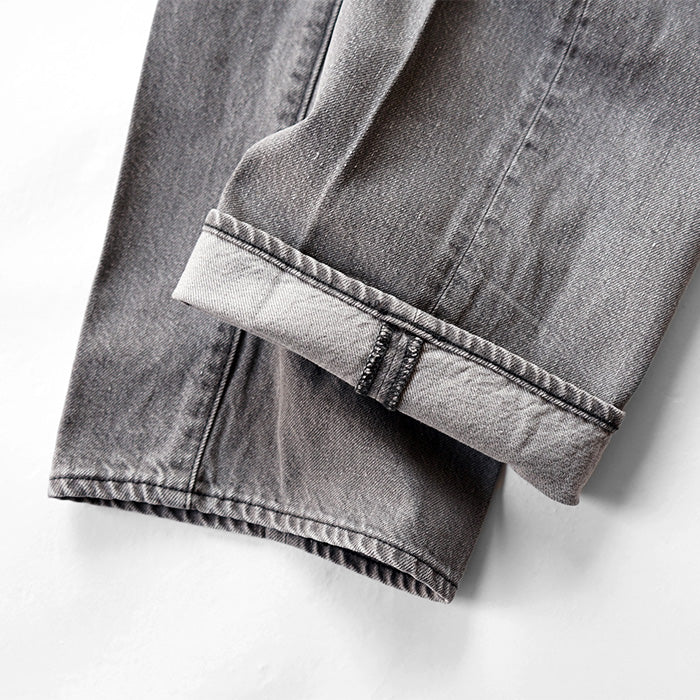 KAPTAIN SUNSHINE Skate Shoecut Denim Pants -BLACK VINTAGE WASH