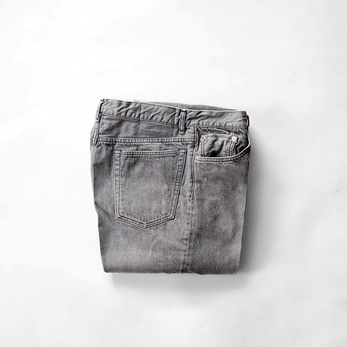 KAPTAIN SUNSHINE Skate Shoecut Denim Pants -BLACK VINTAGE WASH