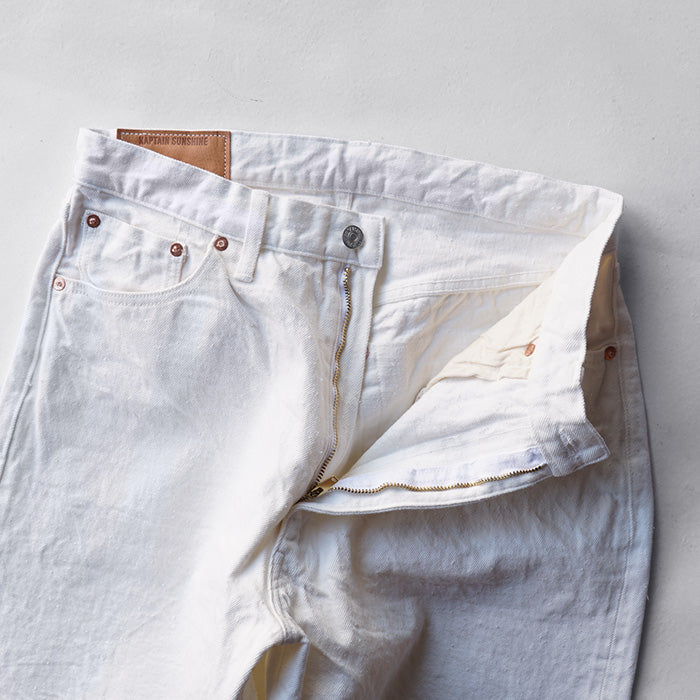 KAPTAIN SUNSHINE 5P Zipper Front Denim Pants - WHITE