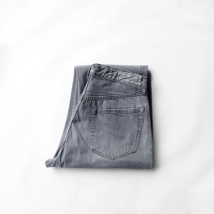 KAPTAIN SUNSHINE 5P Zipper Front Denim Pants - BLACK VINTAGE WASH