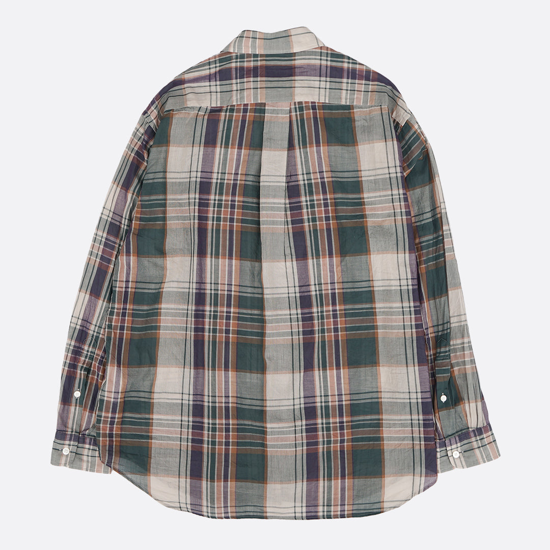 KAPTAIN SUNSHINE Gauze Plaid Plain Shirt