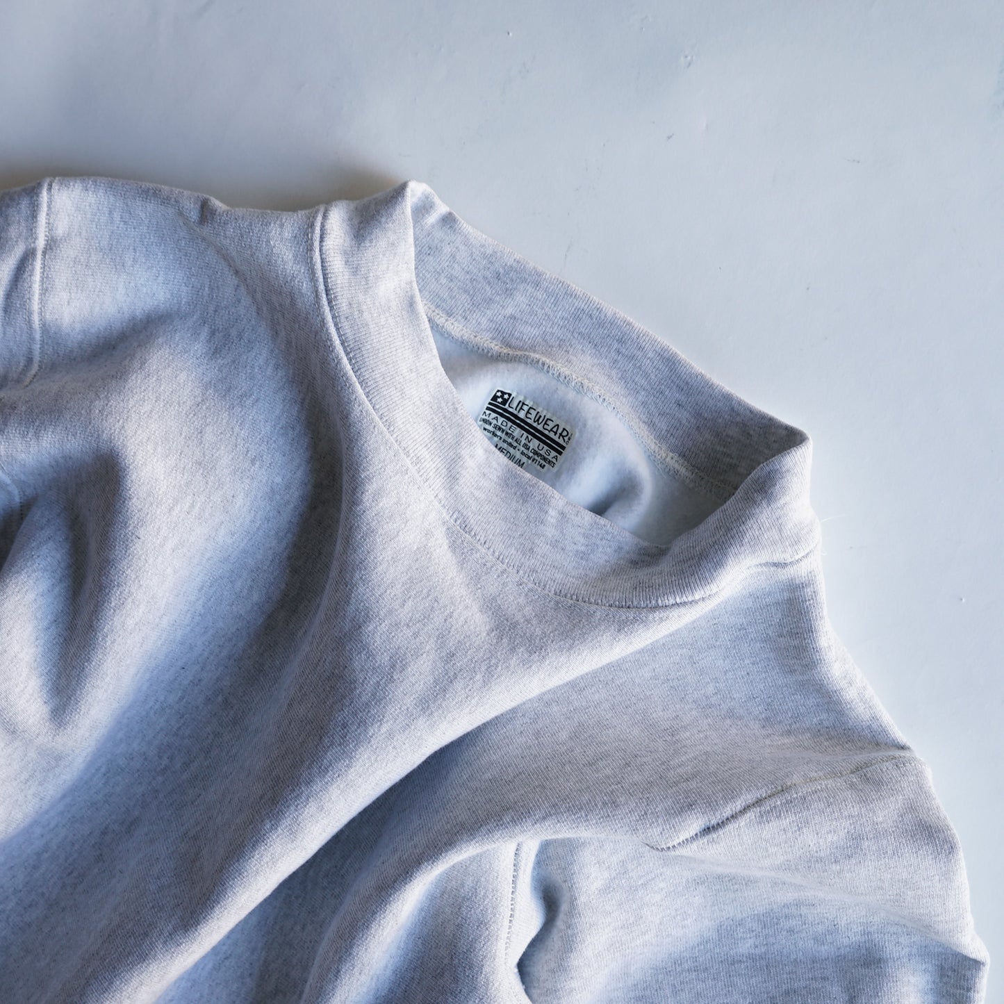 LIFEWEAR HEAVY WEIGHT CREW NECK SWEATSHIRTS - ASH