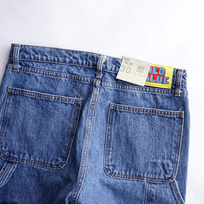 NEO BLUE CARPENTER BAGGY JEANS -MEDIUM BLUE