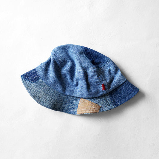 redad patchwork bucket hat - denim