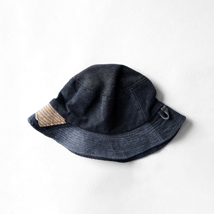 redad patchwork bucket hat - black denim