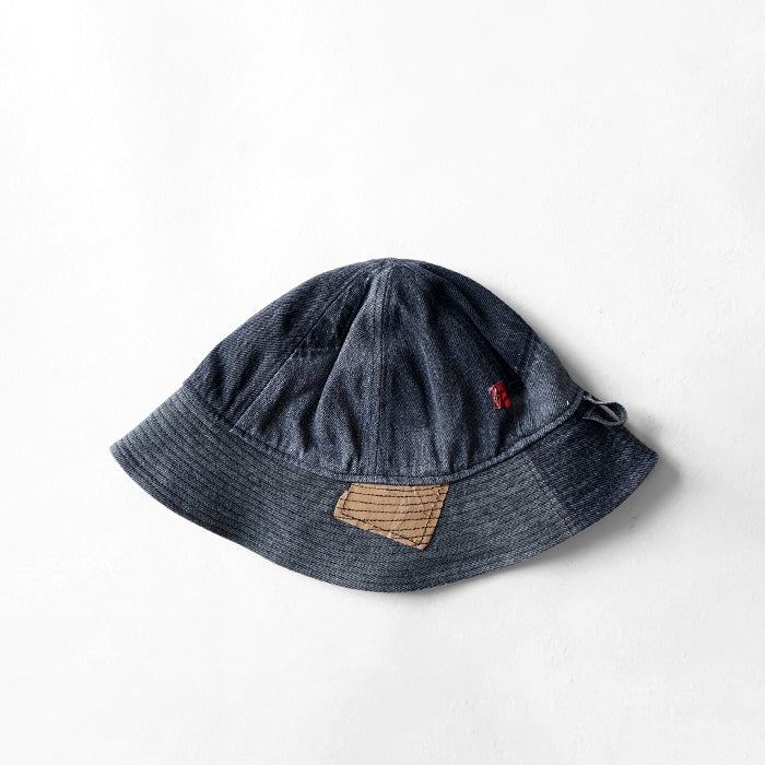 redad patchwork safari hat - black denim