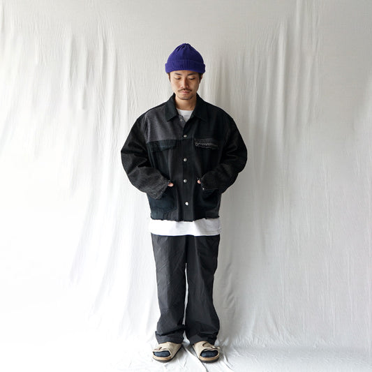 redad black denim snap jacket