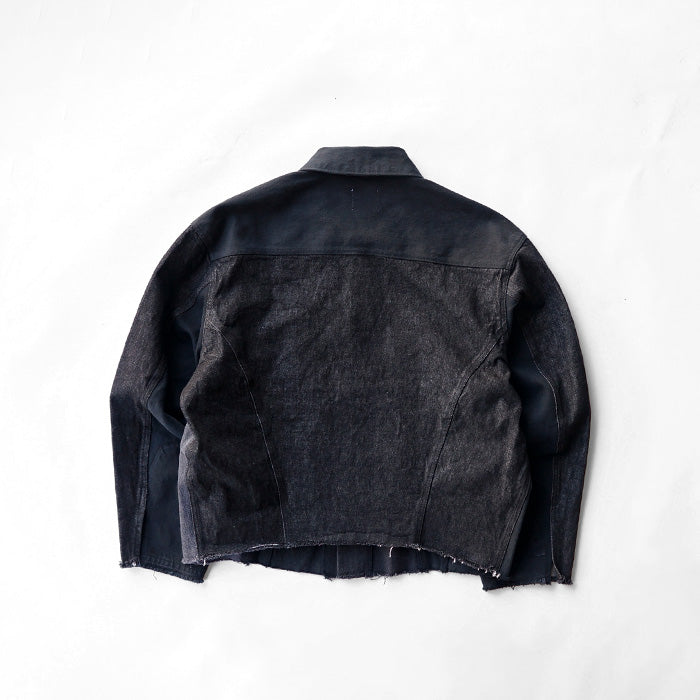 redad black denim snap jacket