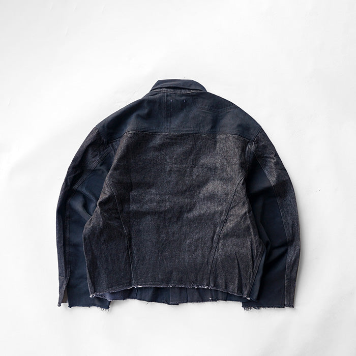 redad black denim snap jacket