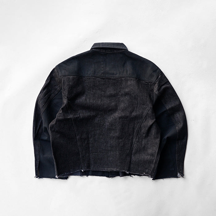 redad black denim snap jacket