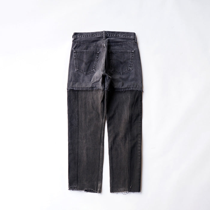 redad black denim switch pant
