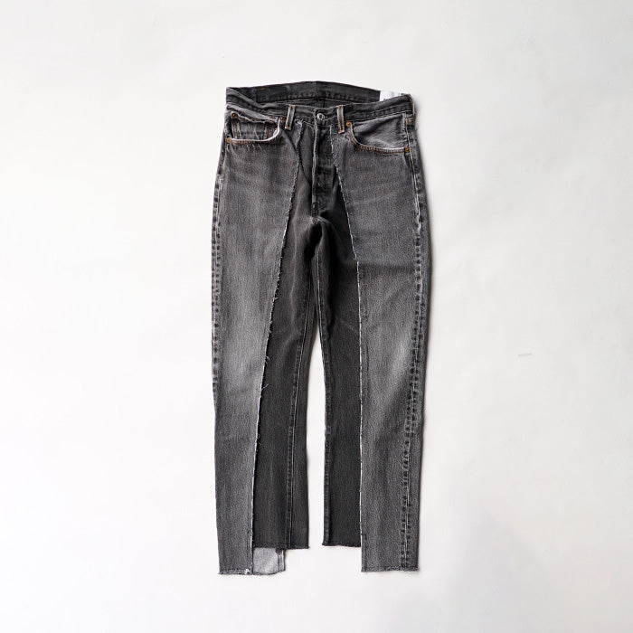 redad black denim slash pant